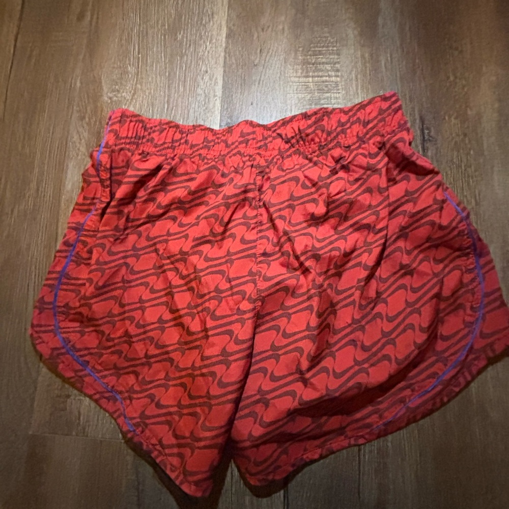 Nike Red and Black Patterned Women's Athletic Shorts